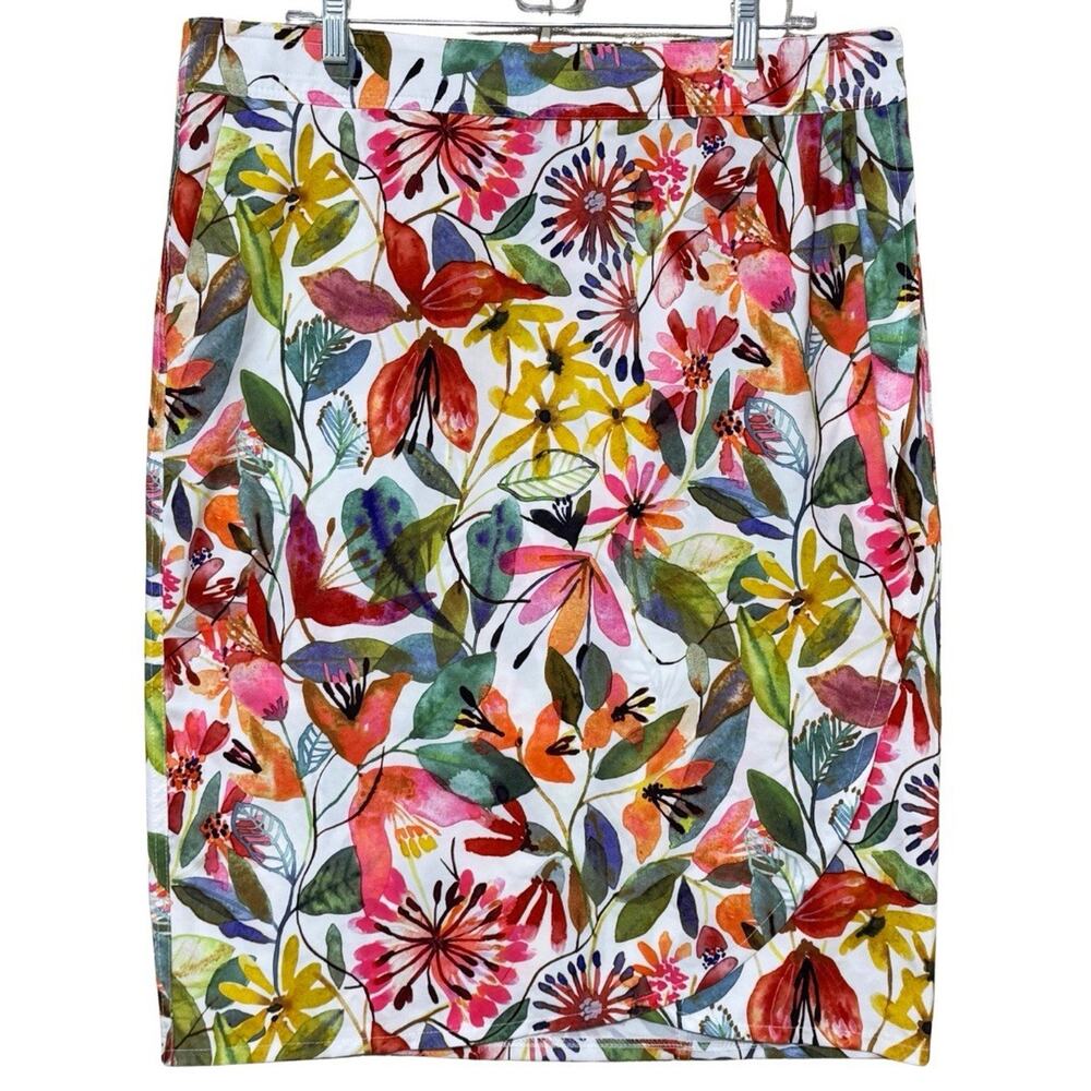 RIPSKIRT HAWAII LENGTH 3 Size XL Wildflower Watercolor Wrap Skirt Pockets
